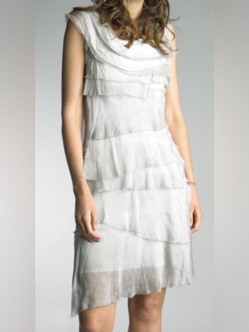 Lightweight gray  Ruffle Tunic Dress